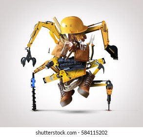 Building Tools And Equipment Like A Construction Robot