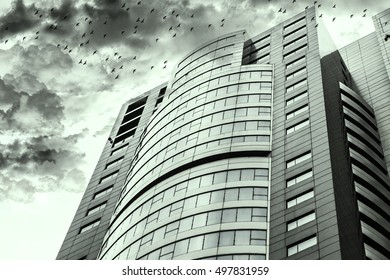 building touching the clouds
