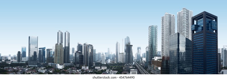 Building and traffic of Jakarta city, Indonesia - Shutterstock ID 454764490