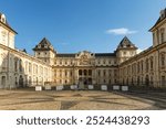 The building of the University of Turin, Valentino Castle,. The square in front of the building and part of the facade.