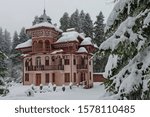 Building in winter by Borovetz resort, Bulgaria