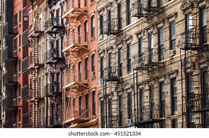 Buildings along 3rd Street near Tompkins Square Park in the East Village of Manhattan, New York City