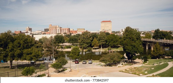 Buildings and architecture downtown city park skyline Lubbock, Texas