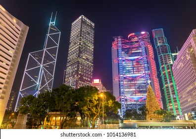 Buildings Around Statue Square In Hong Kong, China