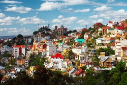 Buildings Of A City Of Antananarivo In Sunny Day. Madagascar