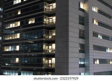 buildings constructions in Israel at night - Shutterstock ID 2322197929