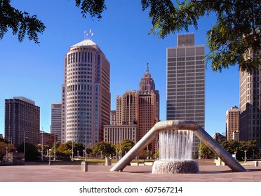 Buildings In Downtown Detroit Bussiness District