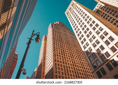 Buildings In The Downtown Of Detroit  MI USA 