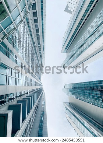 Buildings with grey sky in city