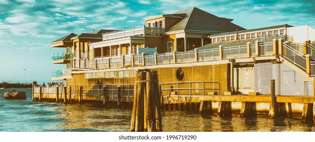 Buildings Of Mallory Square At Sunset, Key West.