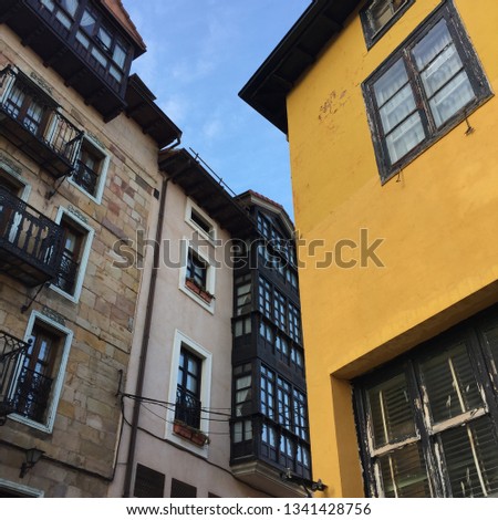 Buildings from the north os spain yellow color
