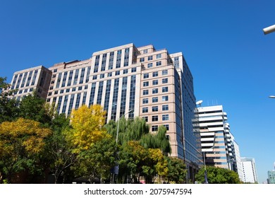 Buildings On Beijing Financial Street Under The Blue Sky