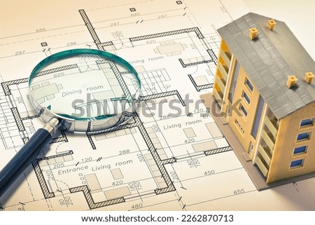 Buildings Permit concept with residential building project and condominium