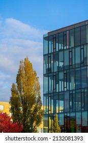 Buildings In Ranelagh, Dublin, Ireland. Landscape Shots In Fall. Modern Office Buildings And Old Buildings.