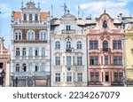 Buildings of Square of the Republic in Pilsen, Czech Republic