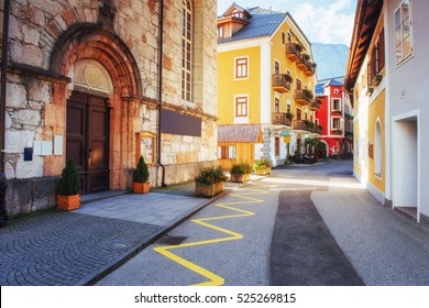 Buildings and streets. Hallstatt. Austria