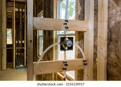 Buildt New Home Construction A Installation Bathroom Unfinished Of Plumbing