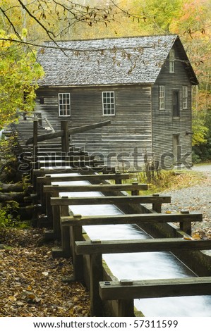 Built in 1886, this historic grist mill uses a water-powered turbine instead of a water wheel to power all of the machinery in the building