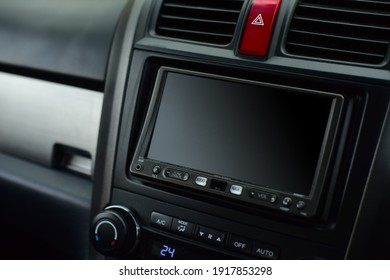 A Built-in Screen On A Modern Car.