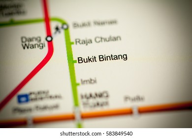 Bukit Bintang Station. Kuala Lumpur Metro Map.