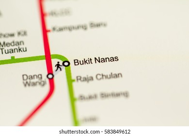 Bukit Nanas Station. Kuala Lumpur Metro Map.