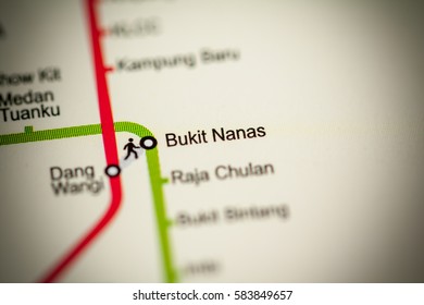 Bukit Nanas Station. Kuala Lumpur Metro Map.