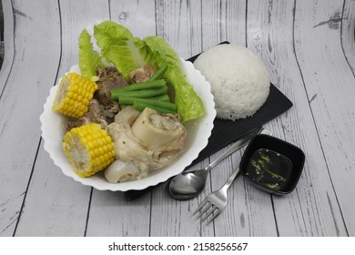 Bulalo Filipino Food Wooden Background