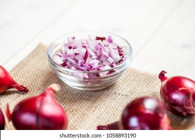 chopped onions in a bowl