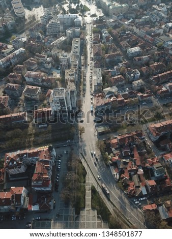 Bulgaria cityscape drone 