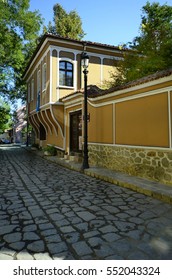 Bulgaria, Plovdiv, building in traditional structure in Old Town district aka Staria Grad, a Unesco world heritage site, became European Capital of Culture 2019