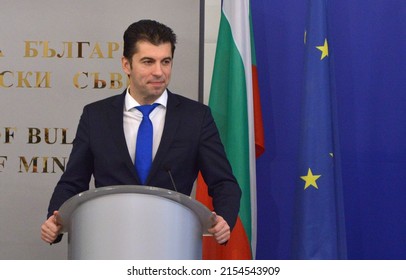 Bulgaria's Prime Minister Kiril Petkov speaks in press conference in Sofia, Bulgaria, march 19, 2022
