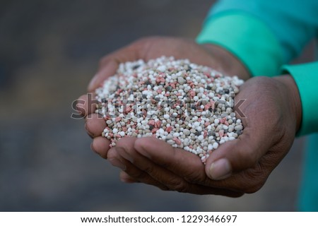 Bulk Blend Fertilizer in farmer hands.