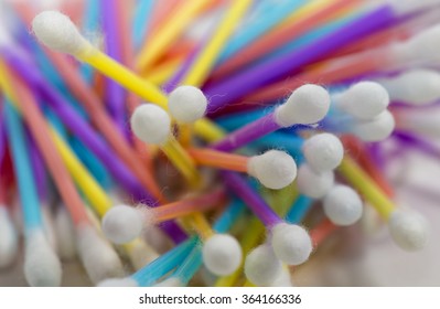 Bulk Of Q Tips. Macro Shot.