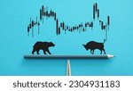 Bull or bear market symbol. Business bull vs bear market concept