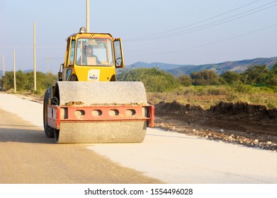 Bull Dozer On Road Captured In Naushehra, Punjab, Pakistan...Dated 3,Nov,2019