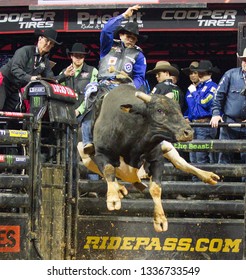 Bull Riders At The PBR Duluth U.S. Border Patrol Invitatioal In Atlanta Georgia On March 9th 2019 At The Infinite Energy Arena In Duluth Georgia USA