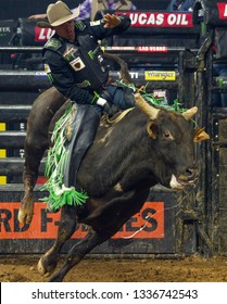 Bull Riders At The PBR Duluth U.S. Border Patrol Invitatioal In Atlanta Georgia On March 9th 2019 At The Infinite Energy Arena In Duluth Georgia USA