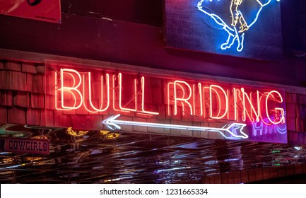 Bull Riding neon sign