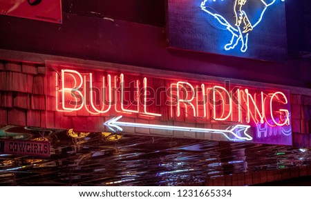 Bull Riding neon sign