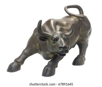 bull sculpture close up, metaphor of finance bull market. clipping path is in jpg. - Powered by Shutterstock