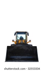 Bulldozer Front View Isolated On White