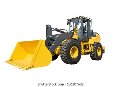 Bulldozer Isolated On White