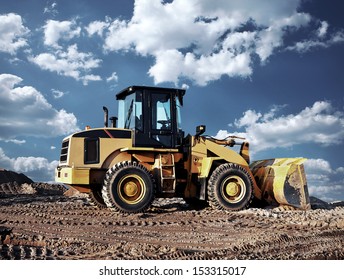 bulldozer on a construction site - Shutterstock ID 153315017