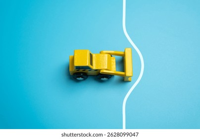 The bulldozer pulls back the border and expands the space. Expansion of limits and what is permitted. Increasing the territory of development area and construction.