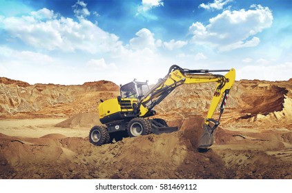 Bulldozer In A Sand Quarry