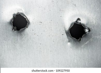 Bullet Hole In Sheet Metal