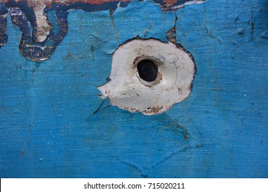 Bullet Hole In A Vintage Car