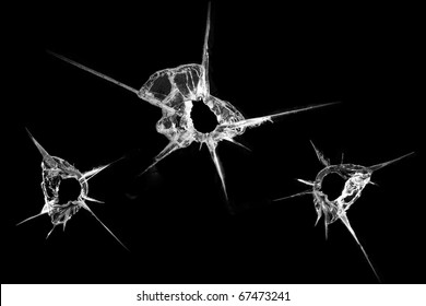 Bullet Holes On Black Background