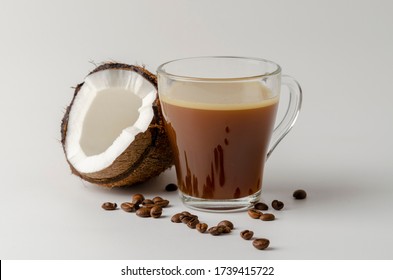 Bulletproof Coffee With Butter, Recipe For Ketogenic Diet On A White Background