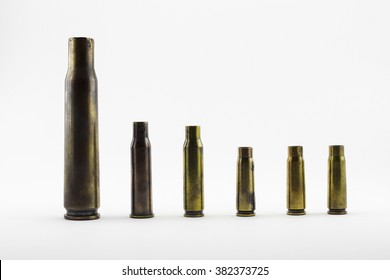 Bullets shells on white background